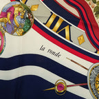 Hermes Carre 90 Parmi les Fleurs Je Compt Time Among Flowers Scarf Large Navy — view 4