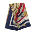 Hermes Carre 90 Parmi les Fleurs Je Compt Time Among Flowers Scarf Large Navy — view 7