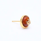 Chanel CC Logo Round Stud Earrings 99P Stamp Metal Resin — view 3