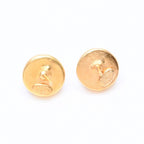 Chanel CC Logo Round Stud Earrings 99P Stamp Metal Resin — view 7