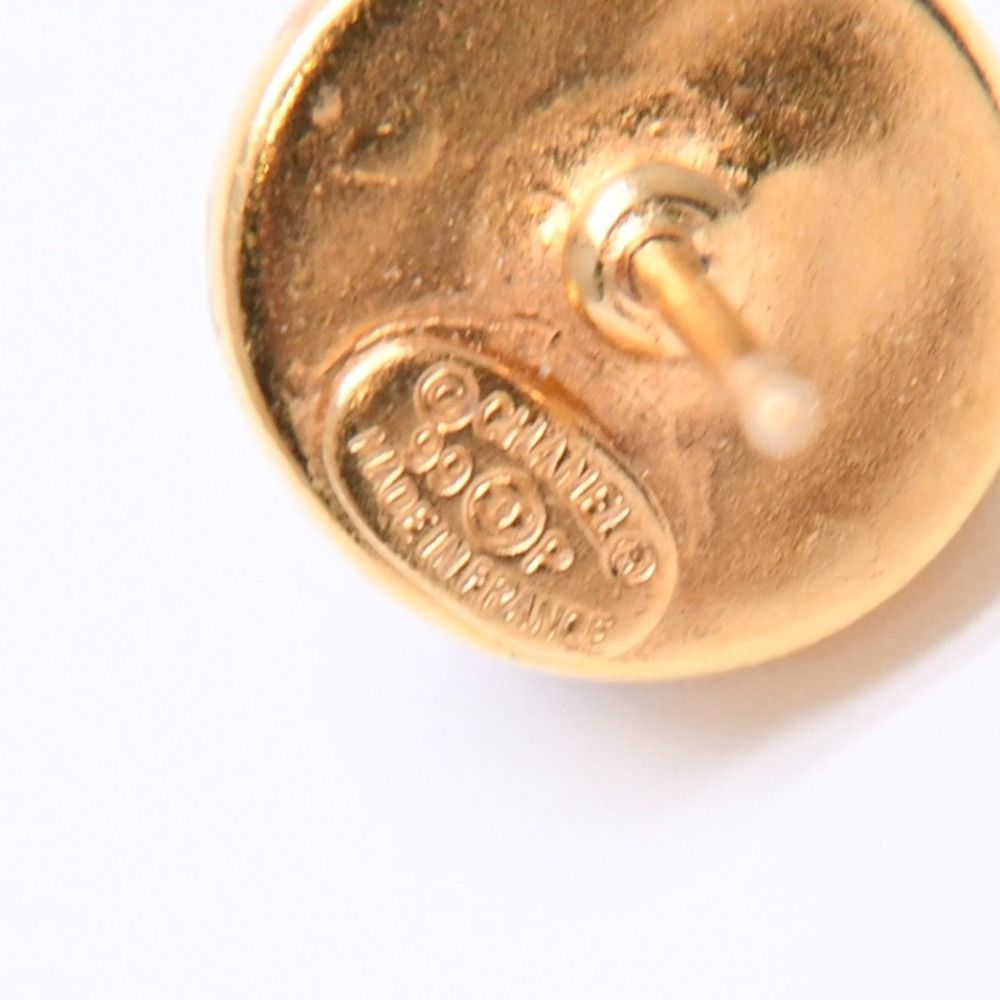 Chanel CC Logo Round Stud Earrings 99P Stamp Metal Resin — view 8