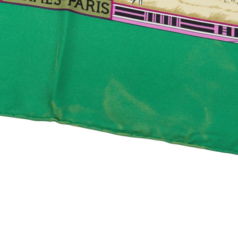 Hermes Carre 90 Tropiques Tropic Scarf Large Green Multicolor Silk — view 7