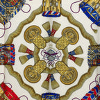 Hermes Carre 90 les Tambour Drum Scarf Large Blue Multicolor Silk — view 2