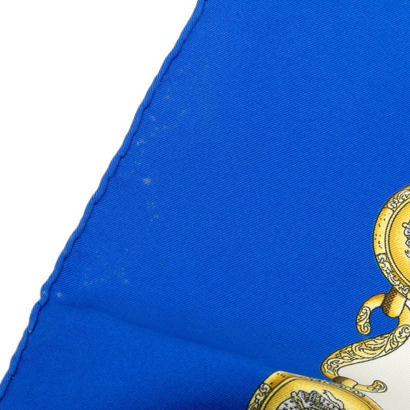 Hermes Carre 90 les Tambour Drum Scarf Large Blue Multicolor Silk — view 5
