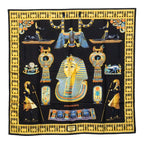 Hermes Carre 90 Tutankhamun Scarf Black Silk