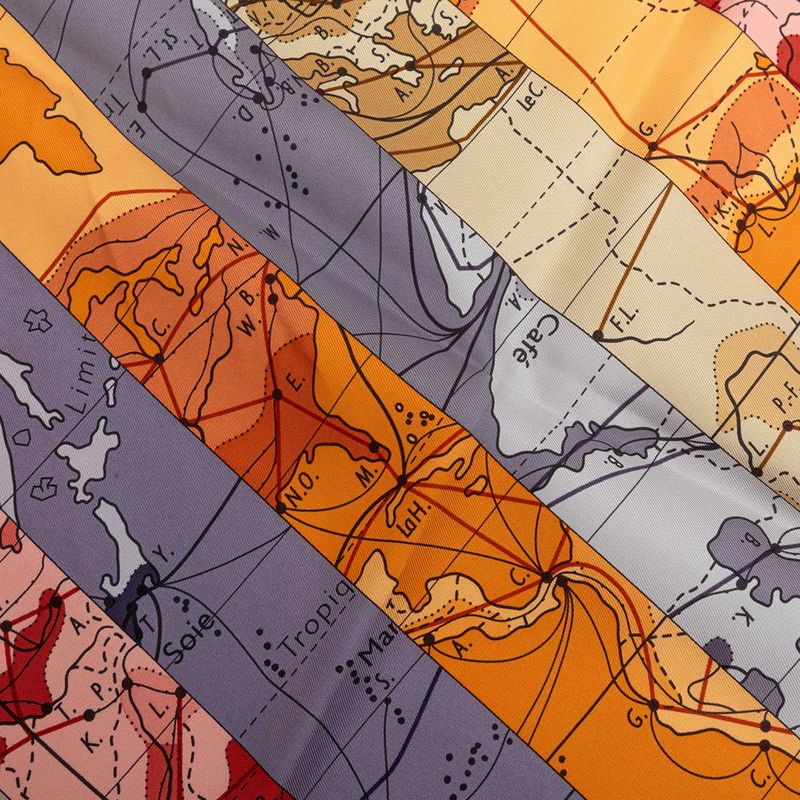 Hermes Carre 90 le Monde Est Vaste World Map Scarf Multicolor Silk — view 4