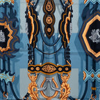 Hermes Carre 90 Brides Et Destin Scarf Large Blue Multicolor Silk — view 4