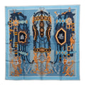 Hermes Carre 90 Brides Et Destin Scarf Large Blue Multicolor Silk