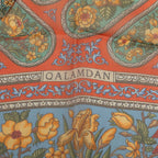 Hermes Carre 90 Silk Muslin Qalamdan Scarf Large Red Multicolor — view 3