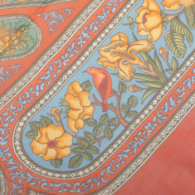 Hermes Carre 90 Silk Muslin Qalamdan Scarf Large Red Multicolor — view 6