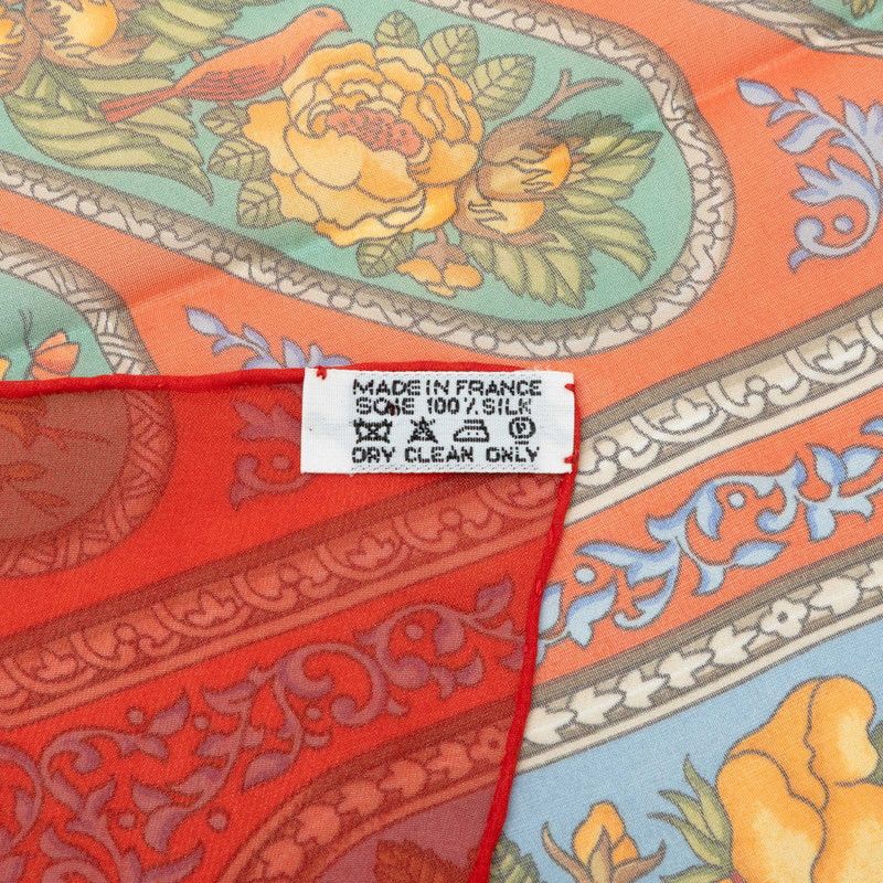 Hermes Carre 90 Silk Muslin Qalamdan Scarf Large Red Multicolor — view 8