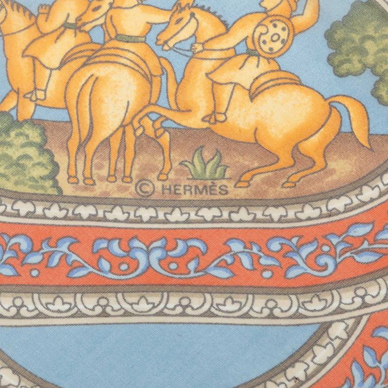 Hermes Carre 90 Silk Muslin Qalamdan Scarf Large Red Multicolor — view 4