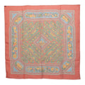 Hermes Carre 90 Silk Muslin Qalamdan Scarf Large Red Multicolor