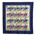 Hermes Carre 90 Ecuries Stable Scarf Large Navy Multicolor Silk