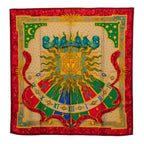 Hermes Carre 90 Carpe Diem Enjoy Your Day Scarf Large Format Red Multicolor Silk