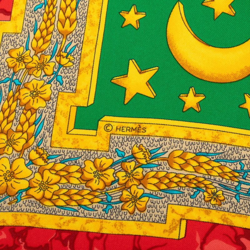 Hermes Carre 90 Carpe Diem Enjoy Your Day Scarf Large Format Red Multicolor Silk — view 4