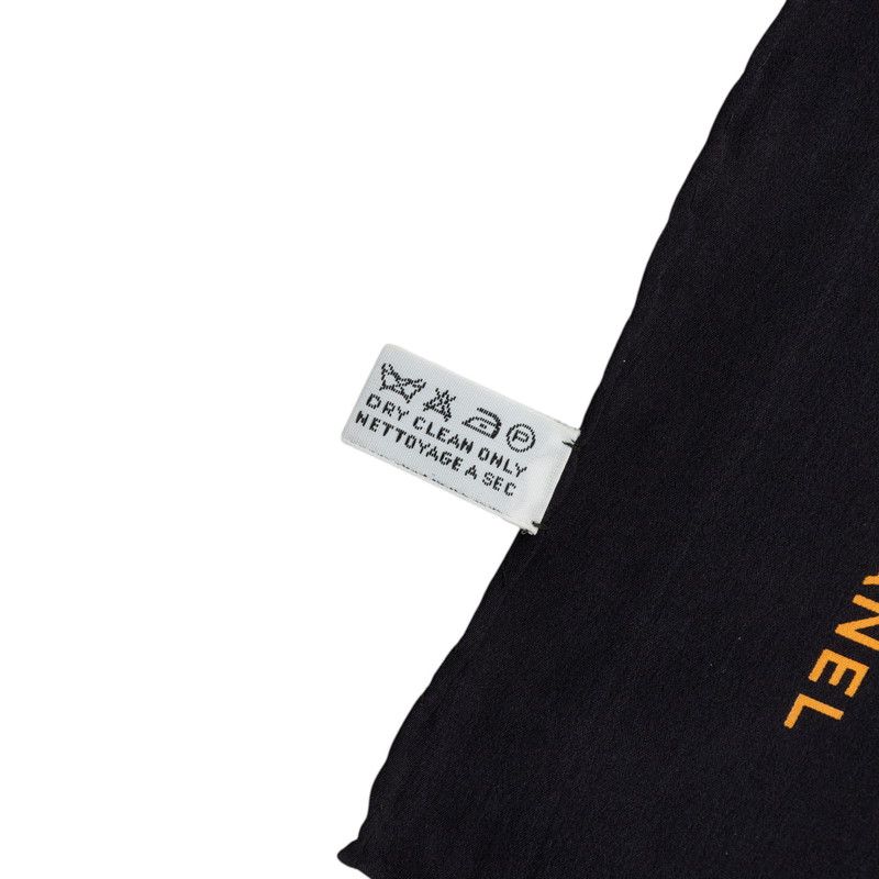 Chanel Pattern Scarf Large Black Multicolor Silk — view 8