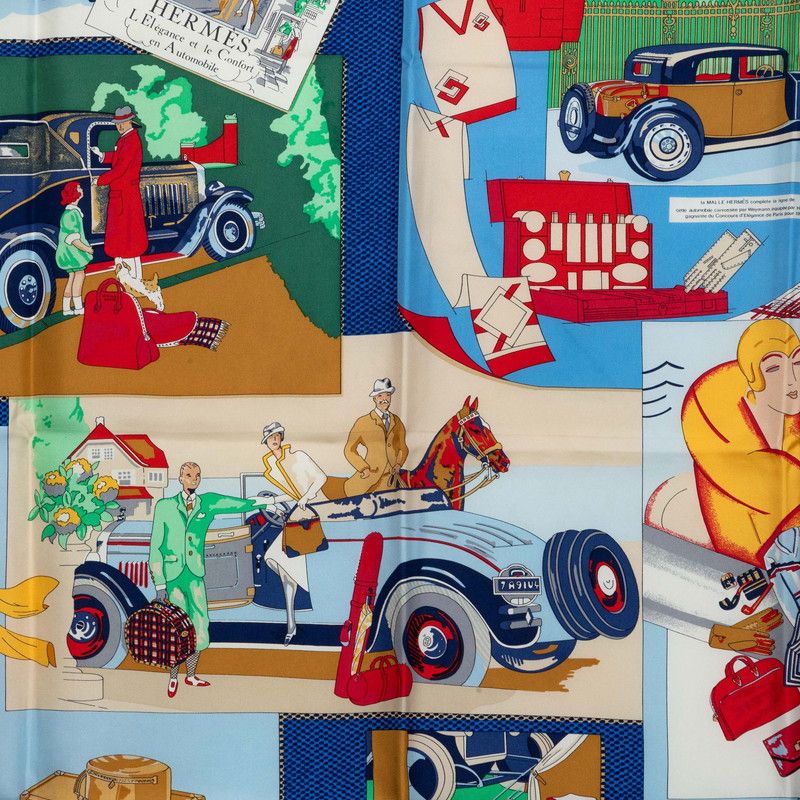 Hermes Carre 90 Confort en Automobile Car Comfort Scarf Large Navy Multicolor — view 5