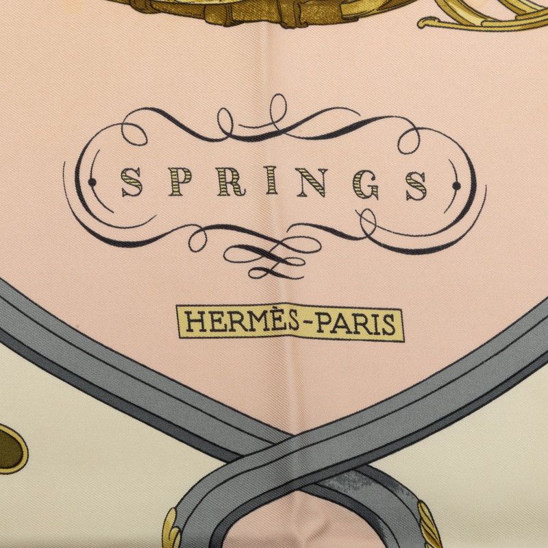 Hermes Carre 90 Spring Scarf Large Pink Multicolor Silk — view 3