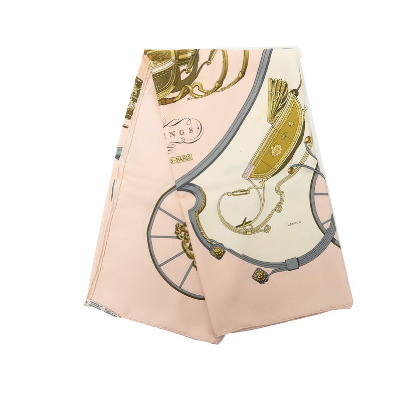 Hermes Carre 90 Spring Scarf Large Pink Multicolor Silk — view 6