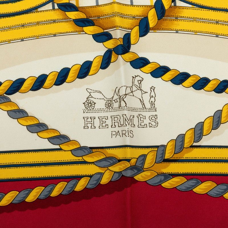 Hermes Carre 90 Grande Tenue Horse Formal Dress Scarf Large Multicolor Silk — view 7