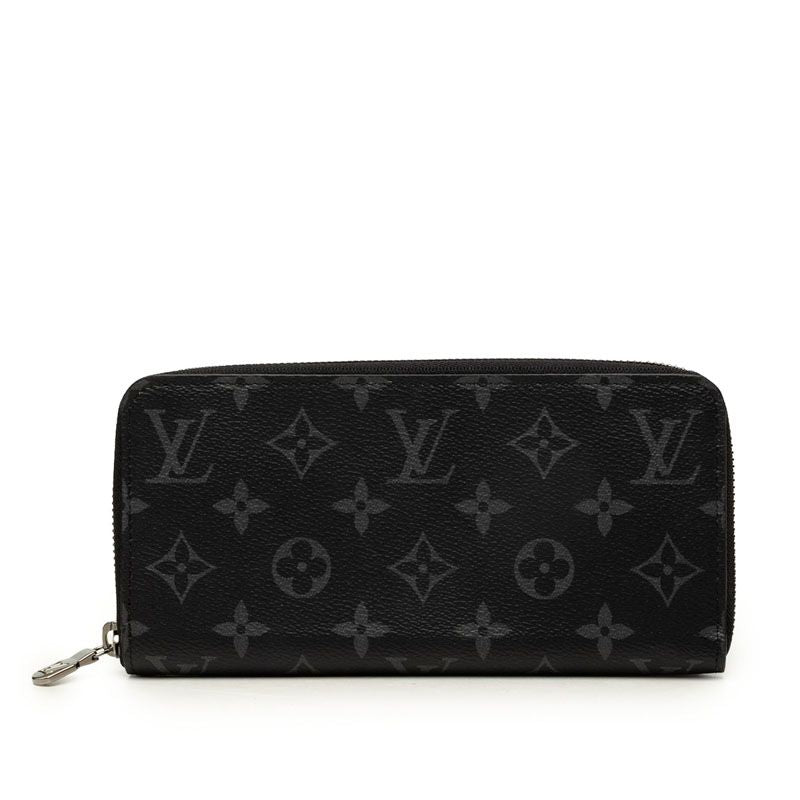 Louis Vuitton Monogram Eclipse Zippy Wallet Horizontal Zip Around Gray