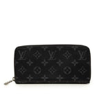 Louis Vuitton Monogram Eclipse Zippy Wallet Horizontal Zip Around Gray