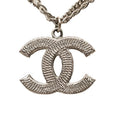 Chanel CC Logo Chain Pendant 06P Silver Metal