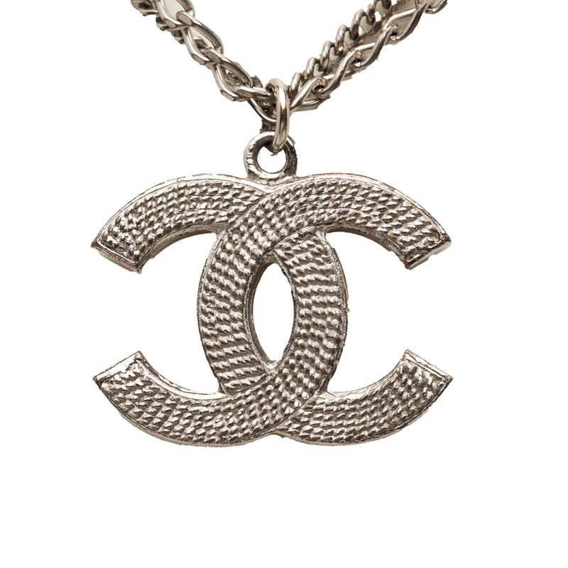 Chanel CC Logo Chain Pendant 06P Silver Metal