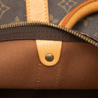 Louis Vuitton Monogram Keepall 60 Boston Bag Brown Leather — view 7