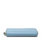 Gucci Swing Zip Around Bifold Wallet Blue Leather — view 3