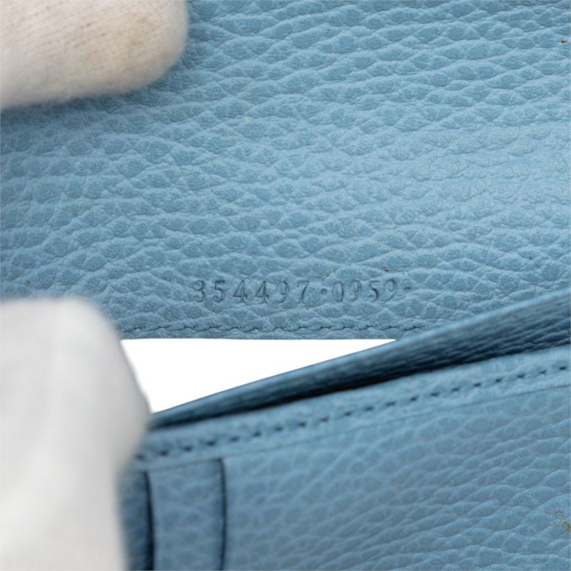 Gucci Swing Zip Around Bifold Wallet Blue Leather — view 7
