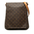 Louis Vuitton Monogram Musette Crossbody Shoulder Bag Brown Leather
