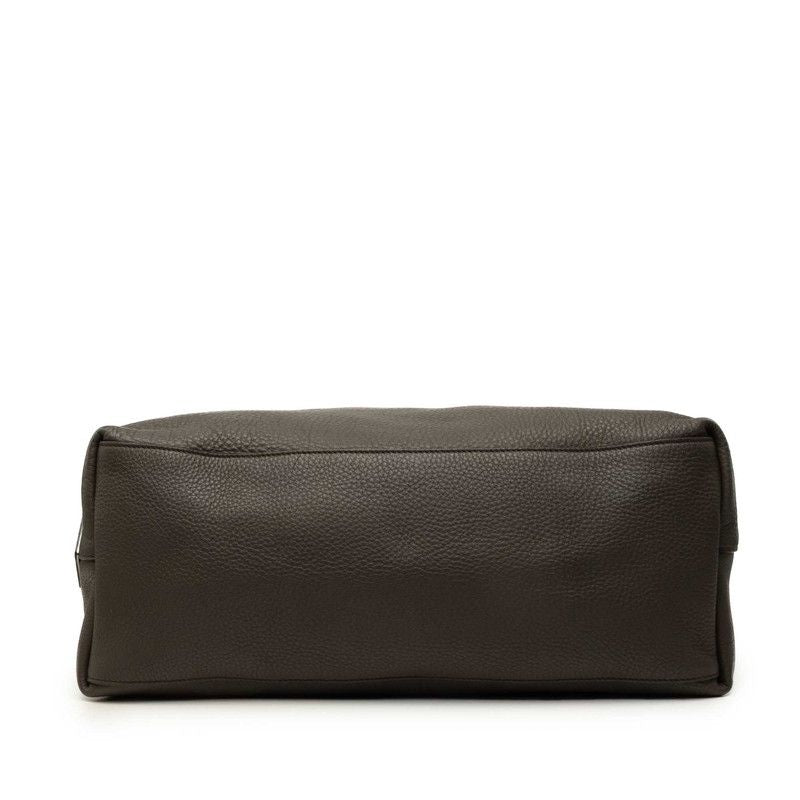 Prada Big Tote Shoulder Bag Charcoal Gray Leather — view 3
