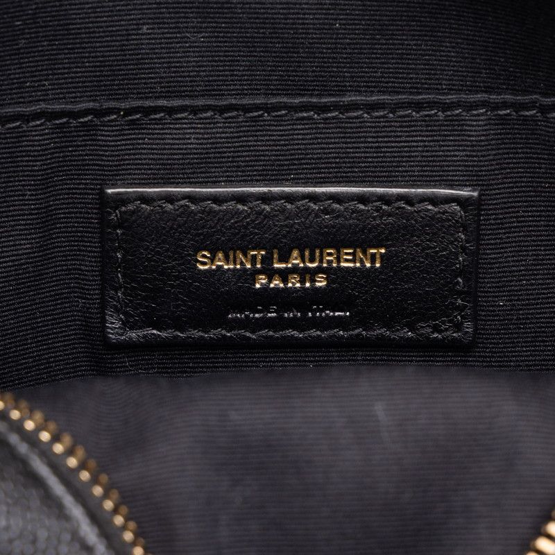 Saint Laurent YSL Logo Vinyl Crossbody Chain Shoulder Bag Black Leather — view 5