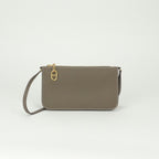 Hermes Zipengo to Go Shoulder Bag Evercolor Etoupe Gray Gold Pouch Clutch