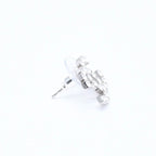 Chanel CC Logo Earrings Stamp Metal Rhinestone Silver — view 5