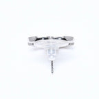 Chanel CC Logo Stud Earrings 10A Stamp Metal Rhinestone Silver — view 7