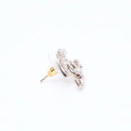 Chanel CC Logo Stud Earrings 08C Stamp Metal Rhinestone Gold Pink — view 5