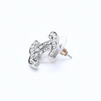 Chanel CC Logo Earrings 08A Stamp Metal Rhinestone Silver — view 6