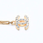Chanel CC Logo Necklace 01A Stamp Metal Rhinestone 44.5 — view 5