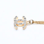 Chanel CC Logo Necklace 01A Stamp Metal Rhinestone 44.5 — view 6