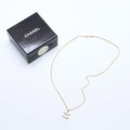Chanel CC Logo Necklace 01A Stamp Metal Rhinestone 44.5