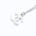 Chanel CC Logo Necklace Stamp Metal Rhinestone 43.0 — view 3