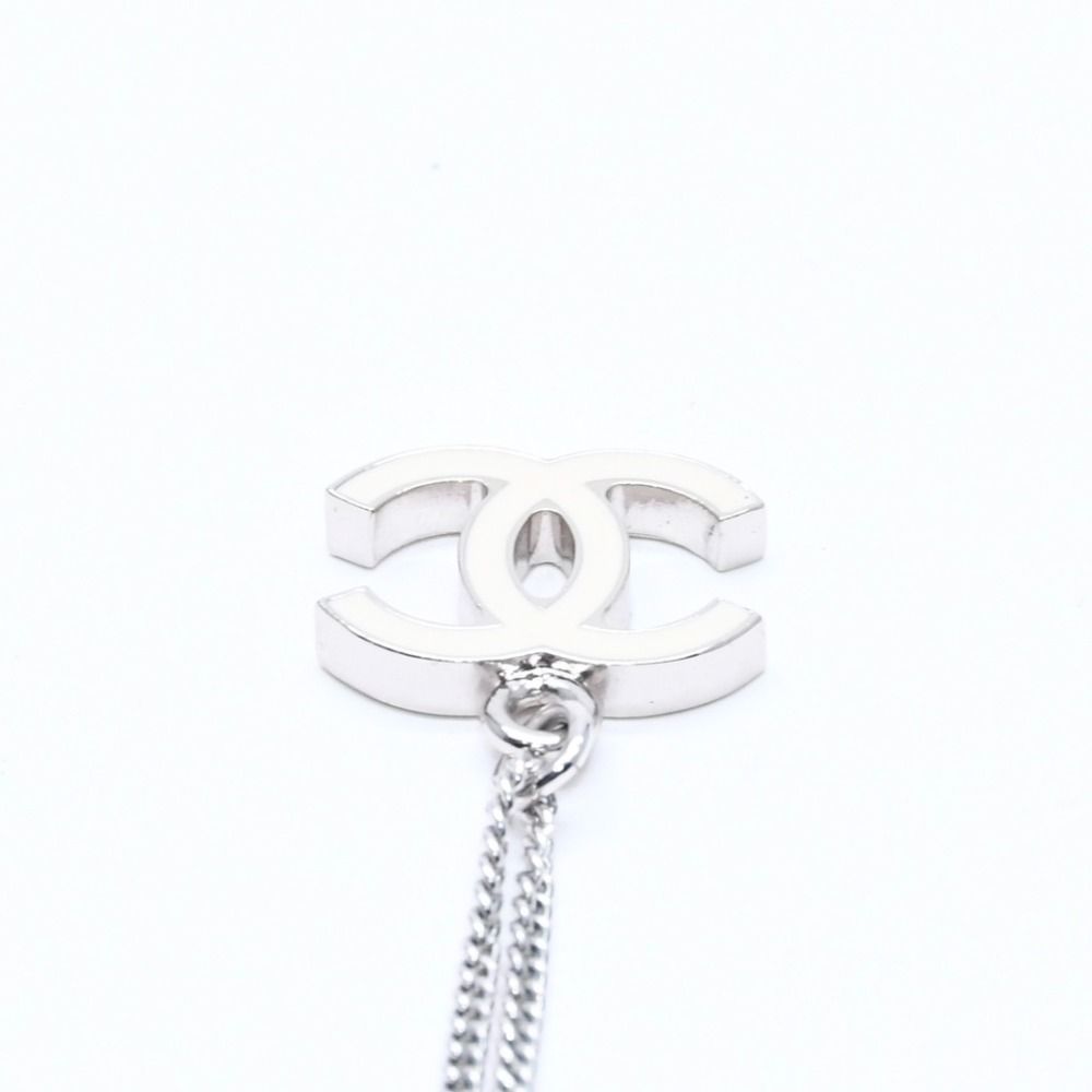 Chanel CC Logo Necklace Stamp Metal Rhinestone 43.0 — view 7