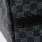 Louis Vuitton Keepall Bandouliere 55 Boston Bag Damier Graphite Black — view 8