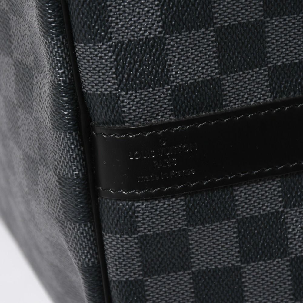 Louis Vuitton Keepall Bandouliere 55 Boston Bag Damier Graphite Black — view 8