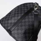 Louis Vuitton Keepall Bandouliere 55 Boston Bag Damier Graphite Black — view 7