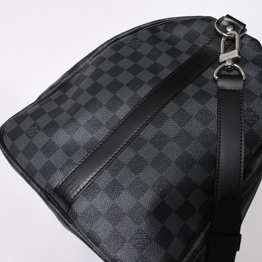 Louis Vuitton Keepall Bandouliere 55 Boston Bag Damier Graphite Black — view 7