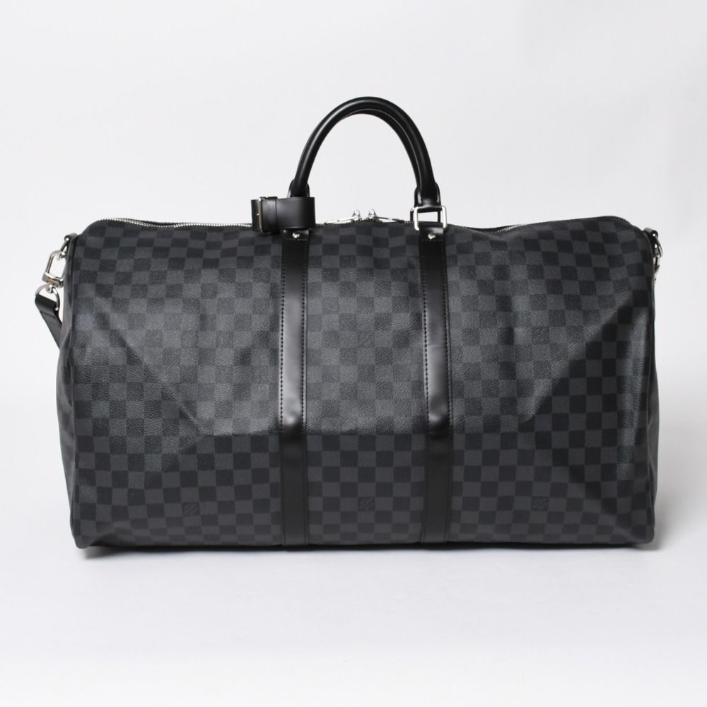 Louis Vuitton Keepall Bandouliere 55 Boston Bag Damier Graphite Black — view 2